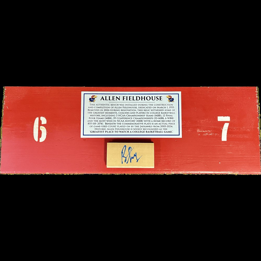 Allen Fieldhouse 1955 Bench Signed by Bill Self